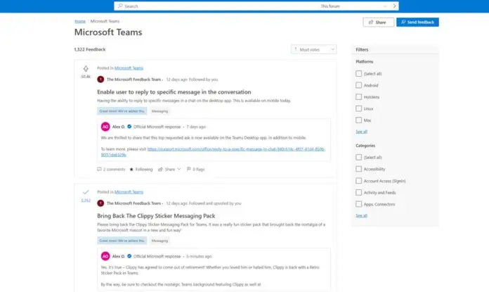 面向 Office 用户的预览版 Microsoft Teams 首次亮相的反馈 面向 Office 用户的预览版 Microsoft Teams 首次亮相的反馈