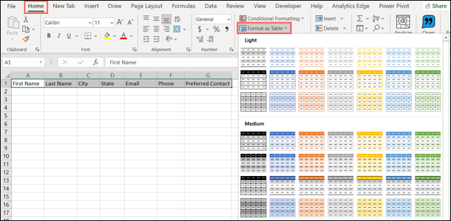 FormatAsTable-ExcelDataEntryForm