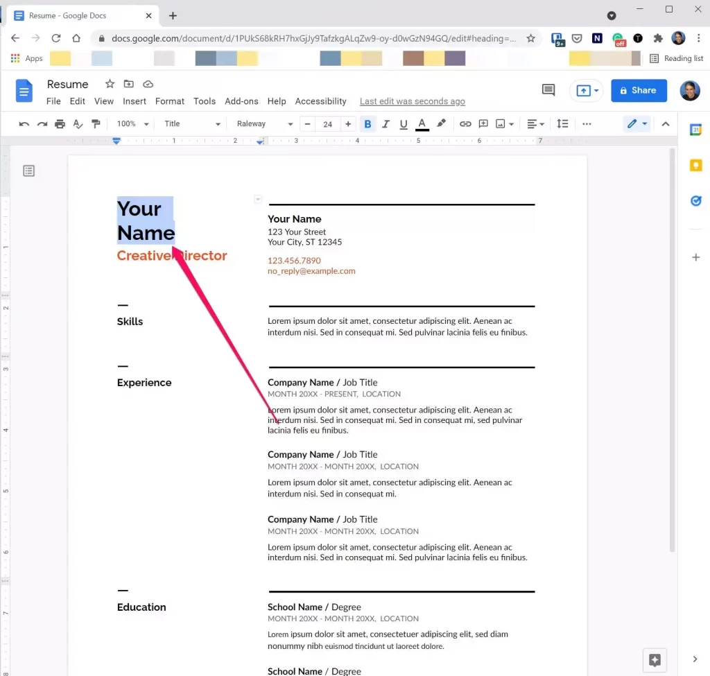 如何使用 Google Docs 简历模板为求职申请创建和编辑专业文档
