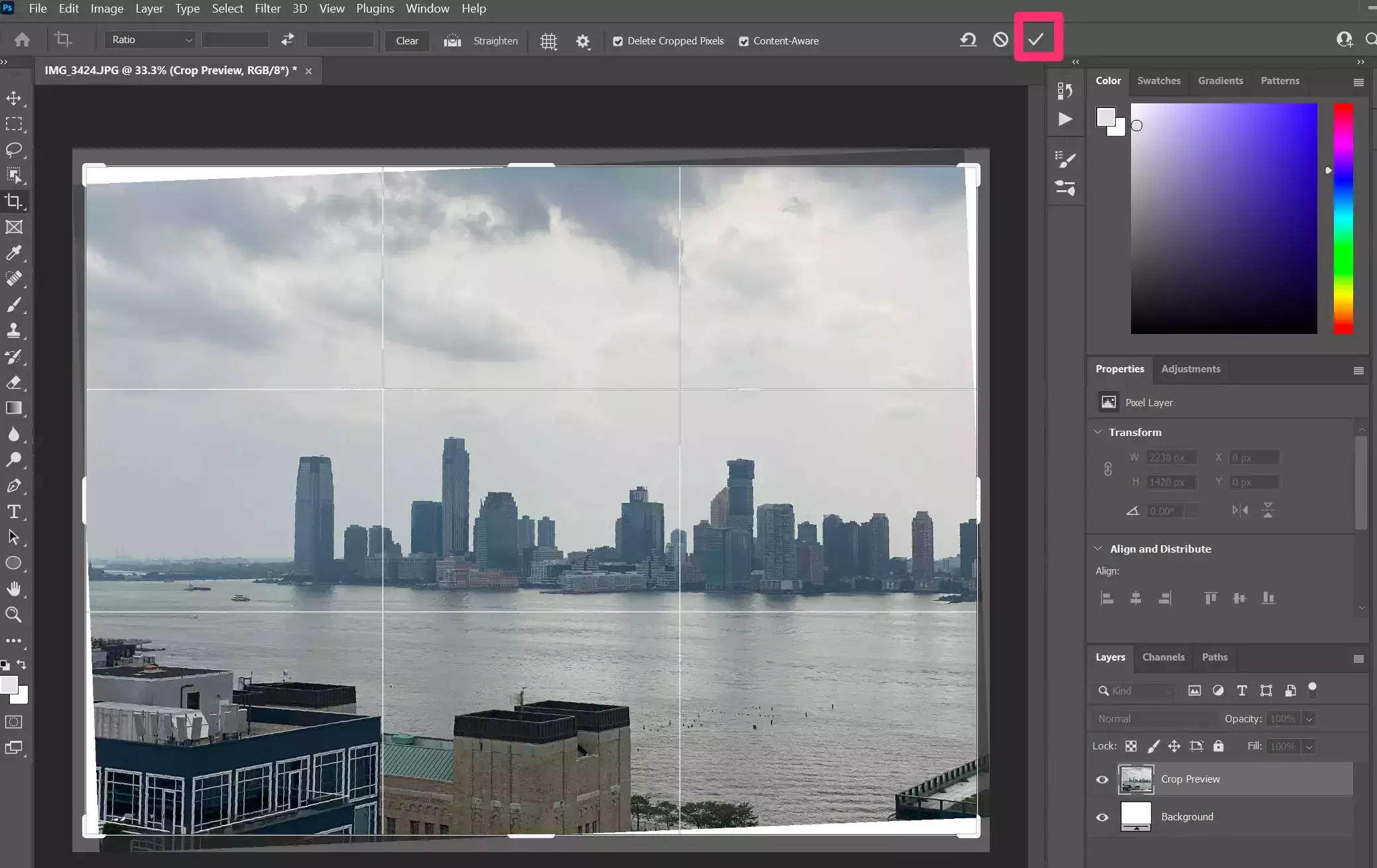 如何在 Photoshop 中裁剪或拉直图像 如何在 Photoshop 中裁剪或拉直图像