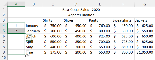 如何在 Microsoft Excel 中为行编号 如何在 Microsoft Excel 中为行编号