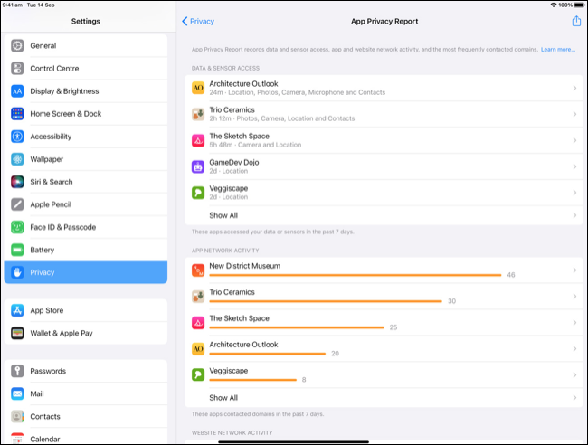 使用应用隐私报告查看应用如何在 iPhone 和 iPad 上跟踪您 使用应用隐私报告查看应用如何在 iPhone 和 iPad 上跟踪您