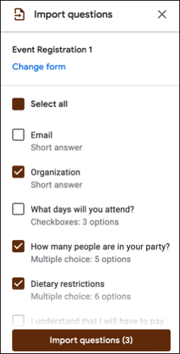 如何将问题导入 Google 表单 如何将问题导入 Google 表单