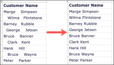 如何删除 Google 表格数据中的多余空格 如何删除 Google 表格数据中的多余空格