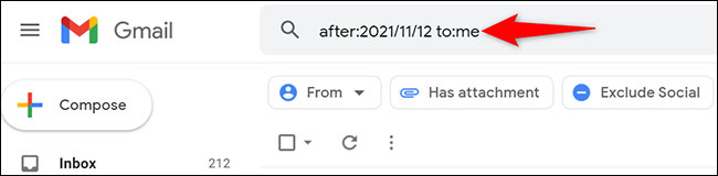 如何按日期搜索 Gmail