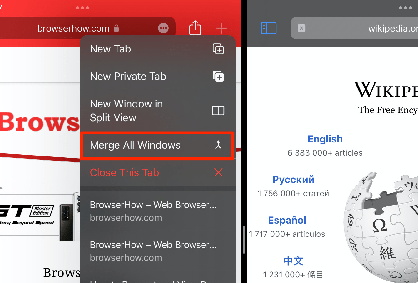 如何在 iPad Safari 中启动和关闭分屏？