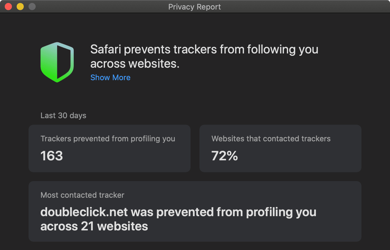 如何摆脱 Safari 的隐私报告？