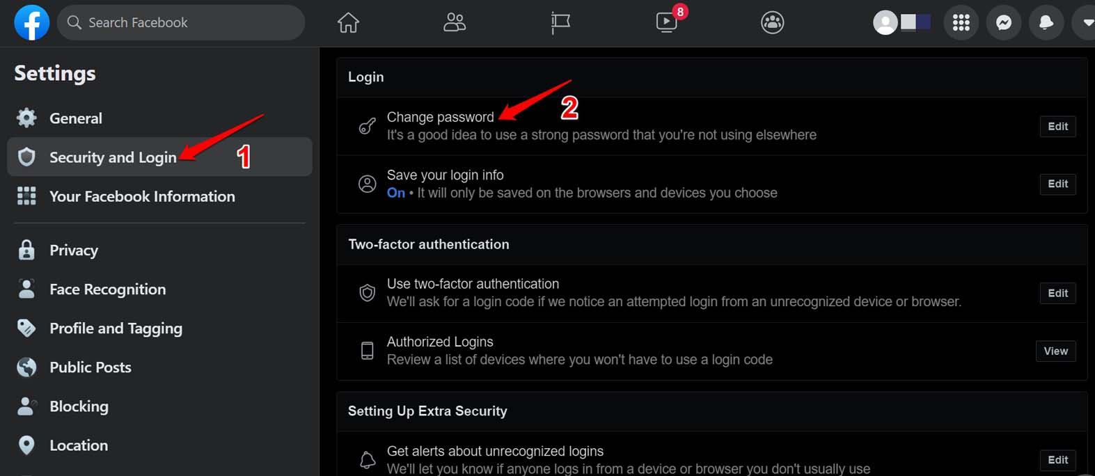 change-facebook-password