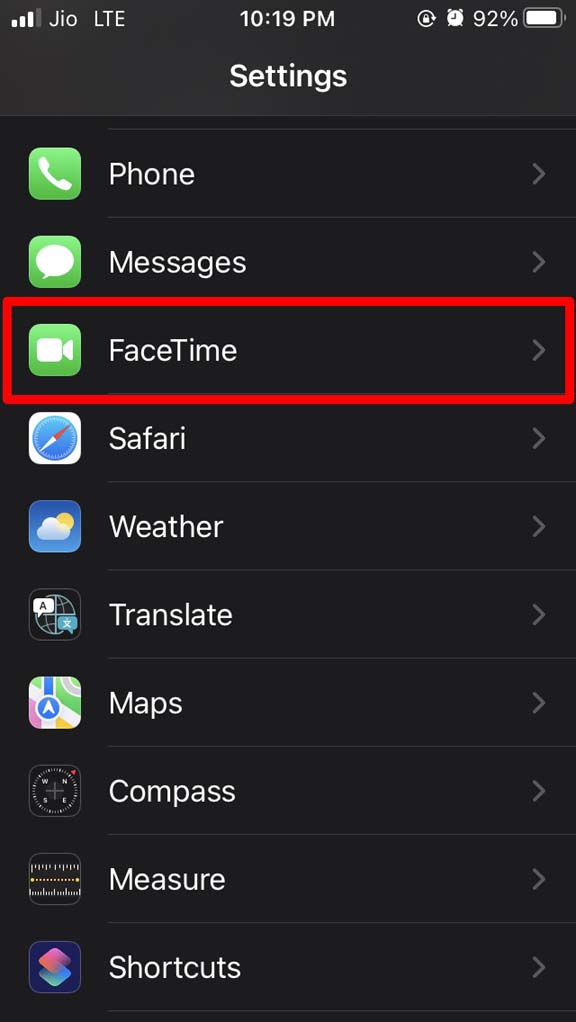 open-iPhone-FaceTime-settings