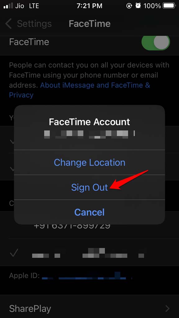 sign-out-of-Facetime-account