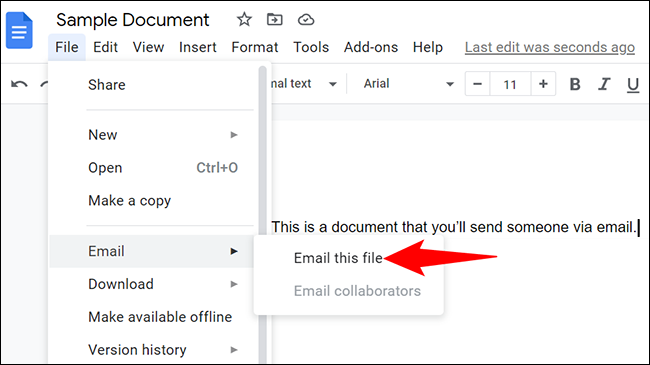 如何通过电子邮件发送 Google 文档