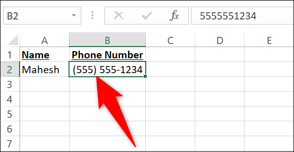 如何在 Microsoft Excel 中格式化电话号码