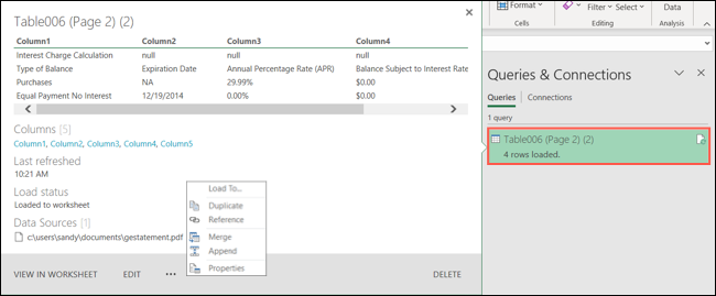 AdjustDataQueriesConnections-ExcelImportPDF
