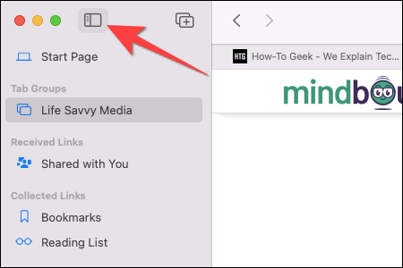 Click-hide-sidebar-option-to-hide-it-in-Safari