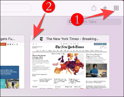 Click-tab-preview-button-on-safari-and-click-cross-sign-on-tab-preview-card