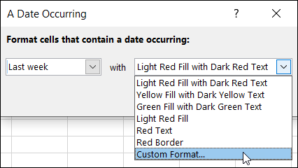 DateOccurringCustomFormat-ExcelConditionalFormattingDates