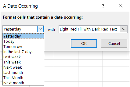 DateOccurringWhen-ExcelConditionalFormattingDates