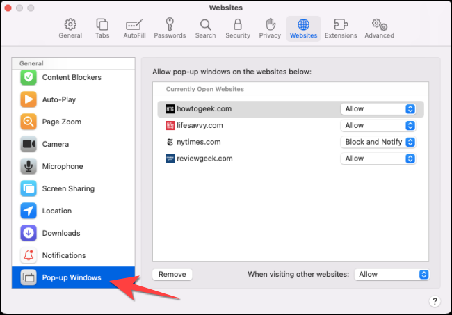 Select-pop-up-windows-option