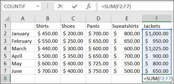 Sum-ExcelFunctionsFormulas