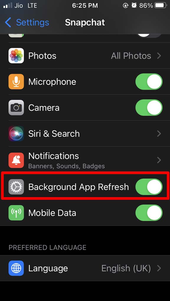 enable-snapchat-app-background-refresh