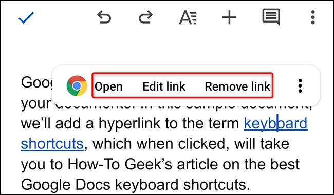 如何在 Google Docs 中添加超链接