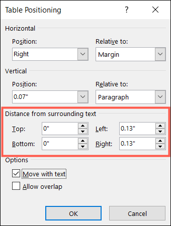 TablePositioningDistance-WordWrapTextTable