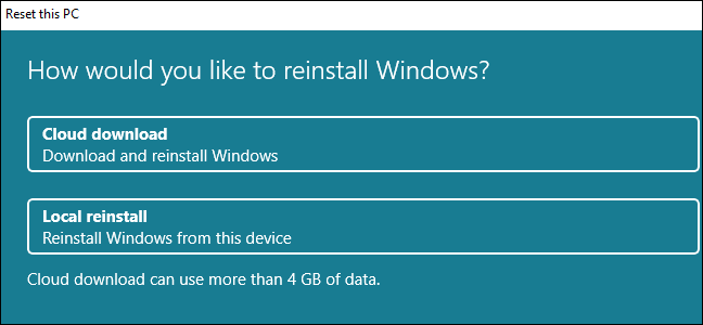 您应该在 Windows 上使用云下载还是本地重新安装？