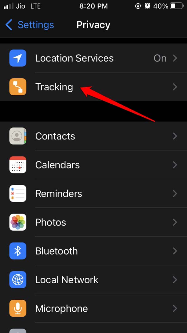 iOS-tracking-option