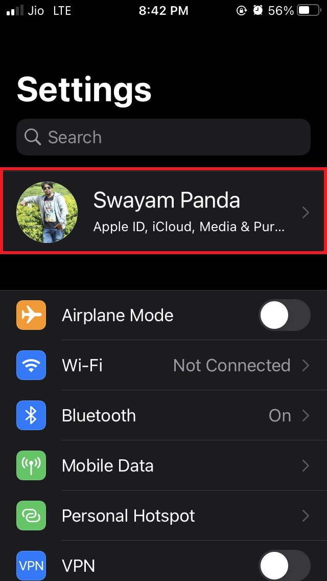 tap-on-Apple-ID-profile