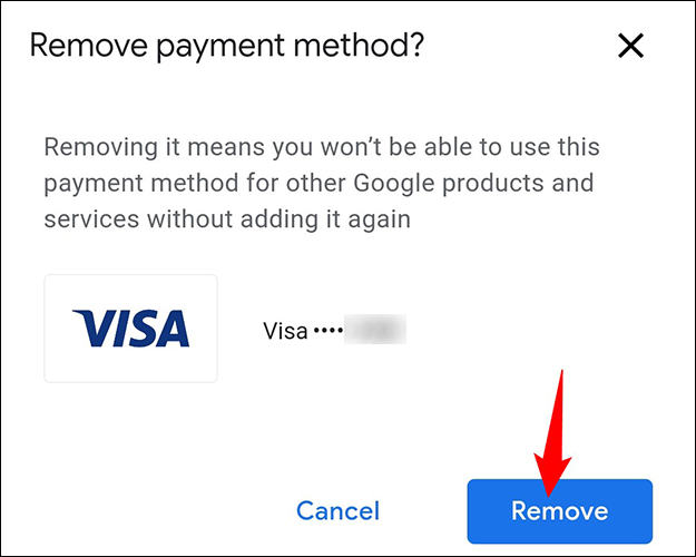如何从 Google Play 中删除信用卡或其他付款方式