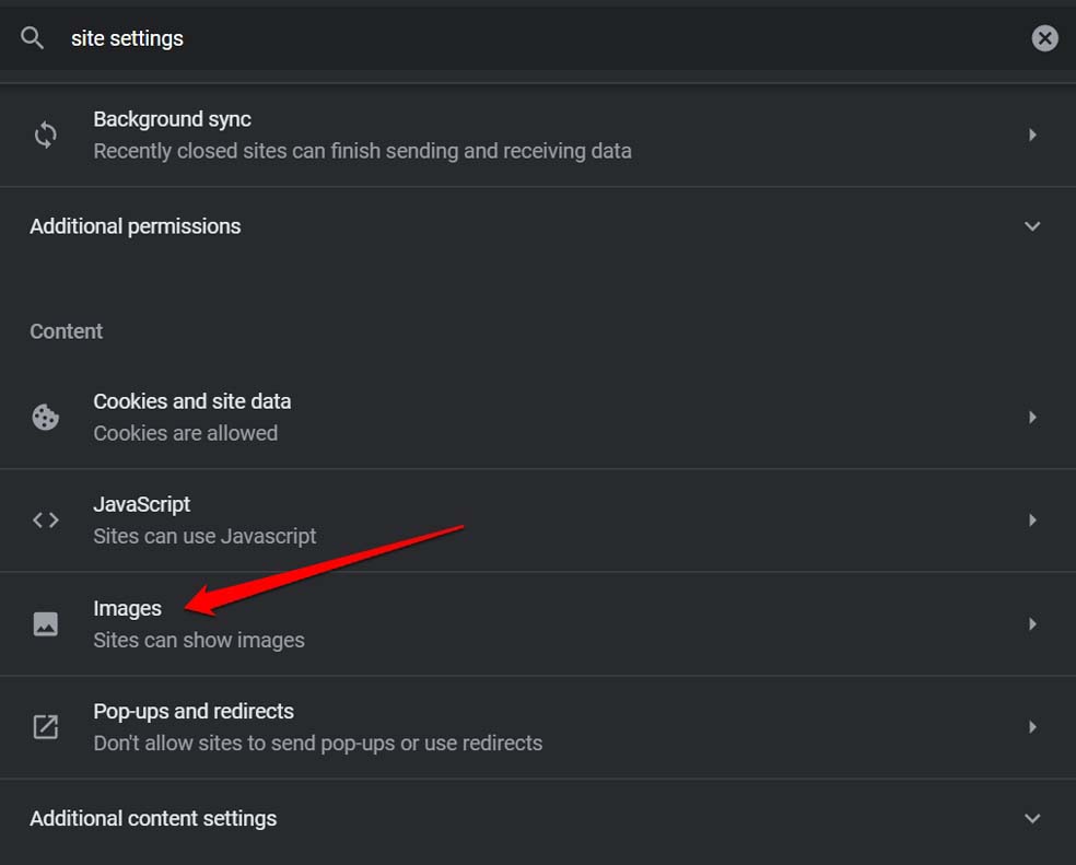 Chrome-images-settings