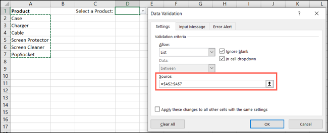DataValidationUpdateCells-ExcelEditDropDownList
