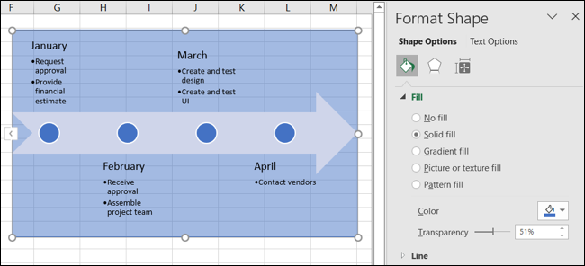 FormatShape-ExcelProjectTimeline