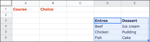 如何在 Google 表格中创建从属下拉列表
