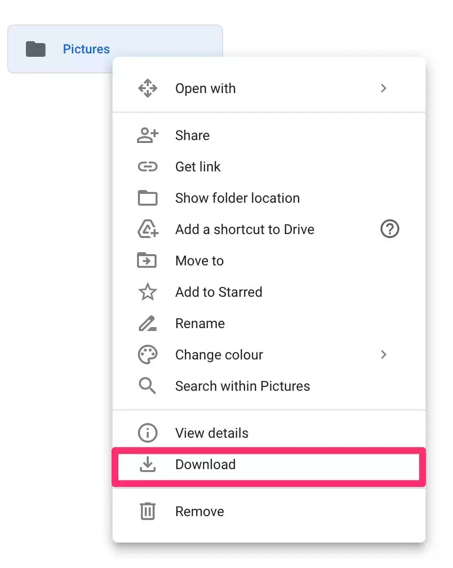 如何从 Google Drive 下载文件或文件夹