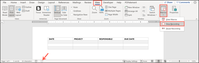 StopRecordingMacro-WordTableMacro