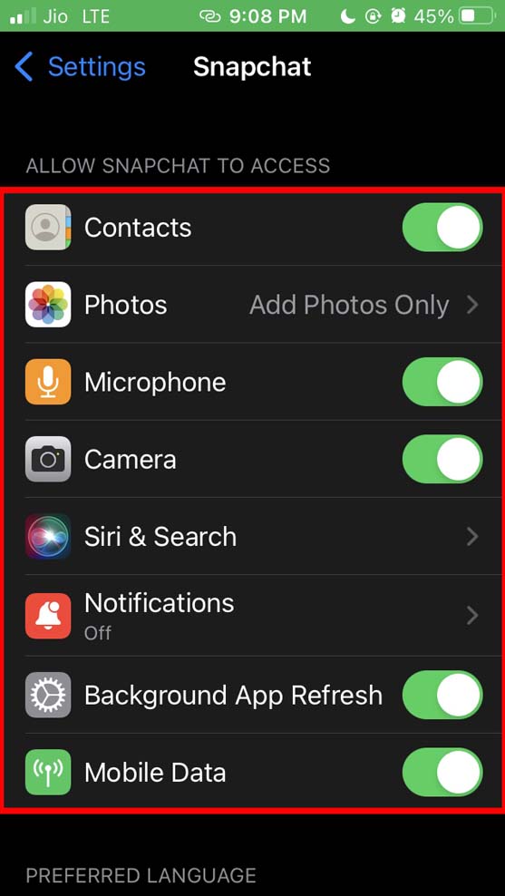 allow-all-permission-for-Snapchat