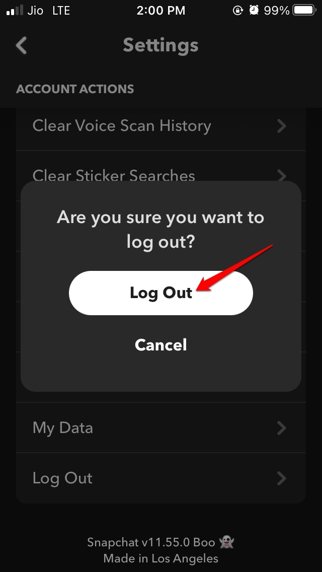 confirm-log-out-of-Snapchat