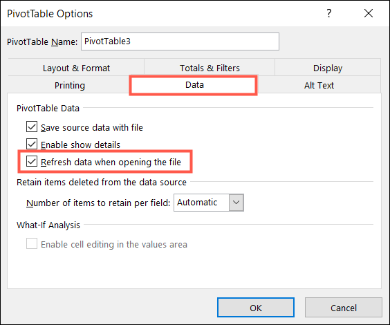 AutomaticUpdate-ExcelRefreshPivotTable