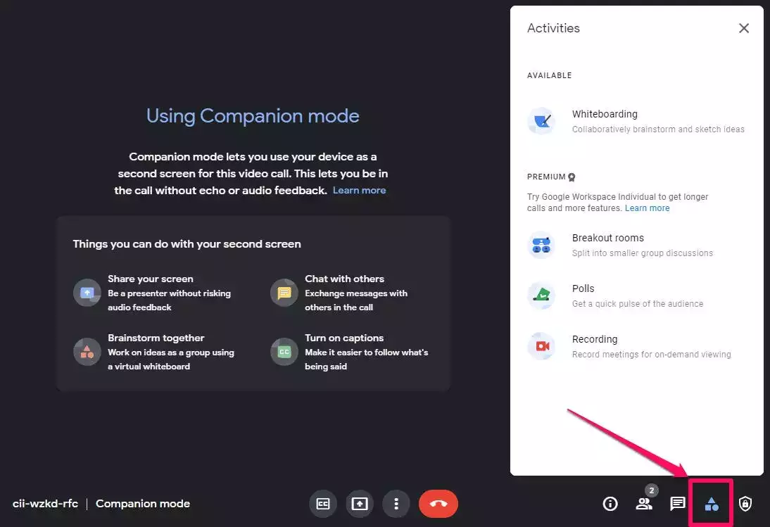 如何使用 Google Meet 中新的“同伴模式”功能通过第二个屏幕加入会议