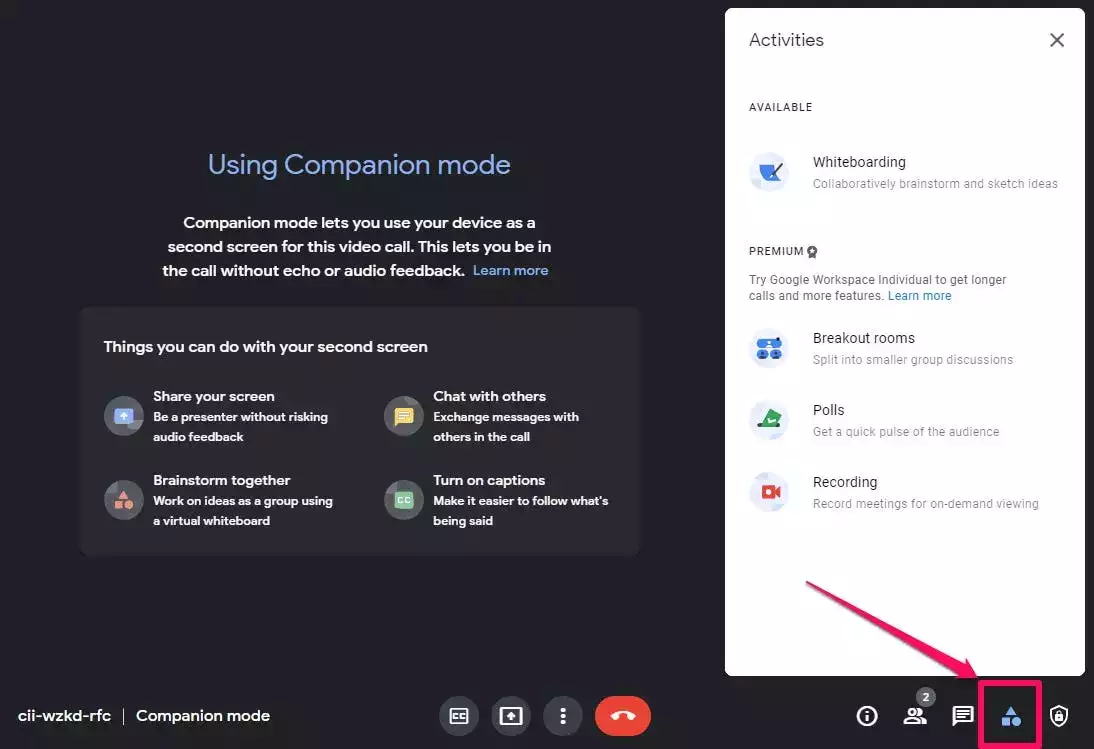 如何使用 Google Meet 中新的“同伴模式”功能通过第二个屏幕加入会议 如何使用 Google Meet 中新的“同伴模式”功能通过第二个屏幕加入会议
