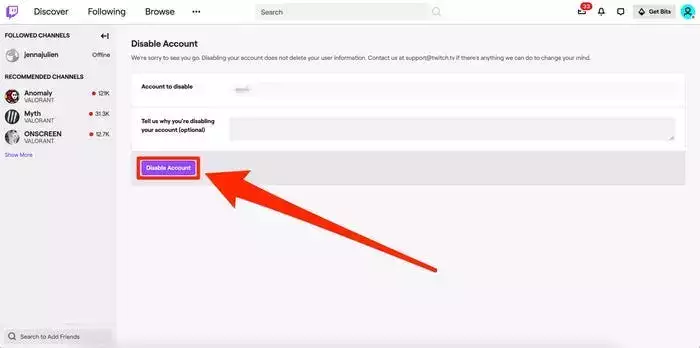 如何删除您的 Twitch 帐户或暂时禁用它 如何删除您的 Twitch 帐户或暂时禁用它