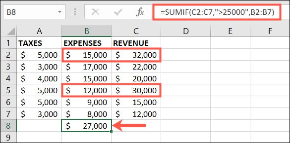 如何在 Microsoft Excel 中使用 SUMIF 如何在 Microsoft Excel 中使用 SUMIF