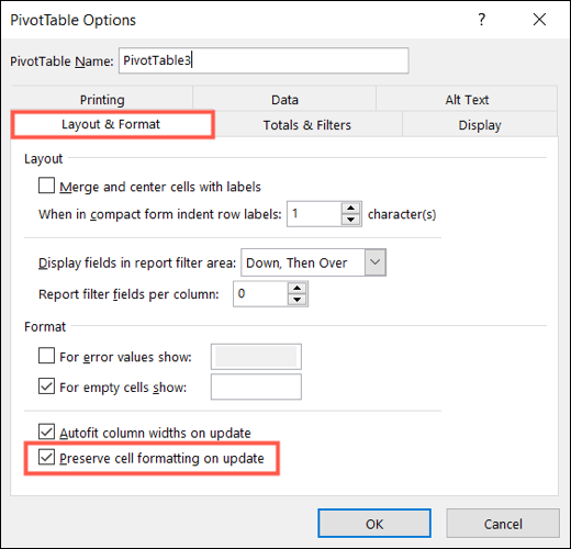 PreserveFormatting-ExcelRefreshPivotTable