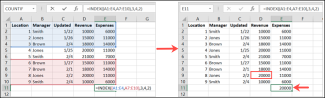 ReferenceSecondArea-ExcelINDEXFunction