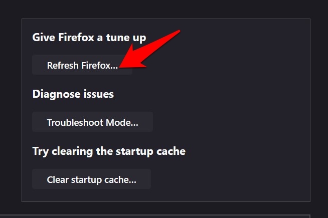 Refresh-Firefox-button-to-reset-browser