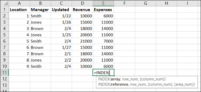 SelectType-ExcelINDEXFunction