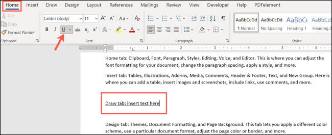 在 Microsoft Word 中下划线的 5 种方法