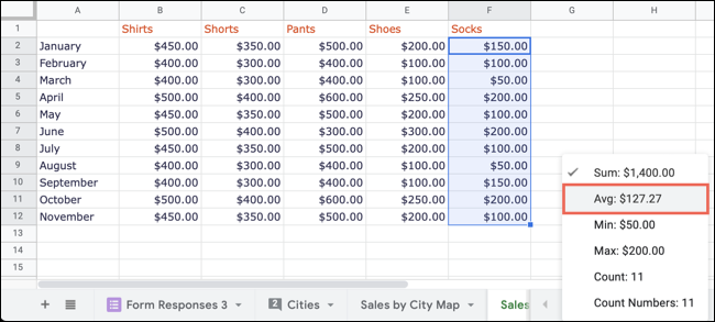 如何计算 Google 表格中的平均值 如何计算 Google 表格中的平均值
