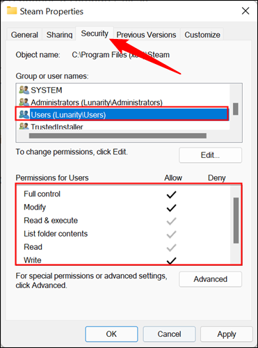 check-permisions